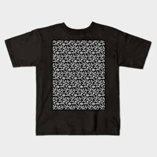 black and white plants pattern Kids T-Shirt